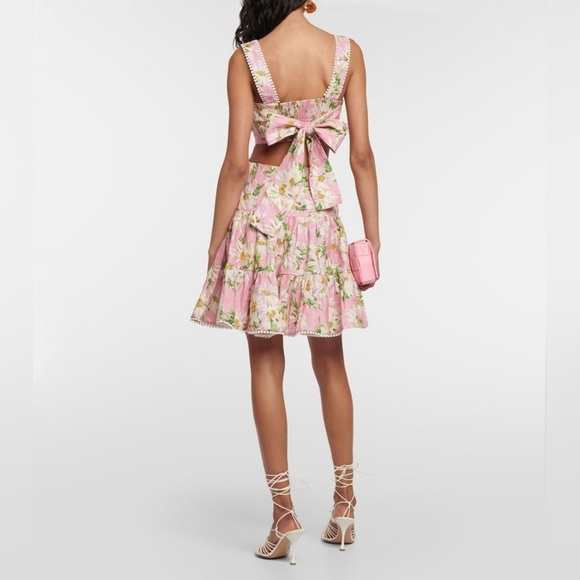 Alemais Pink Floral Mini Dress - Picture 2 of 9
